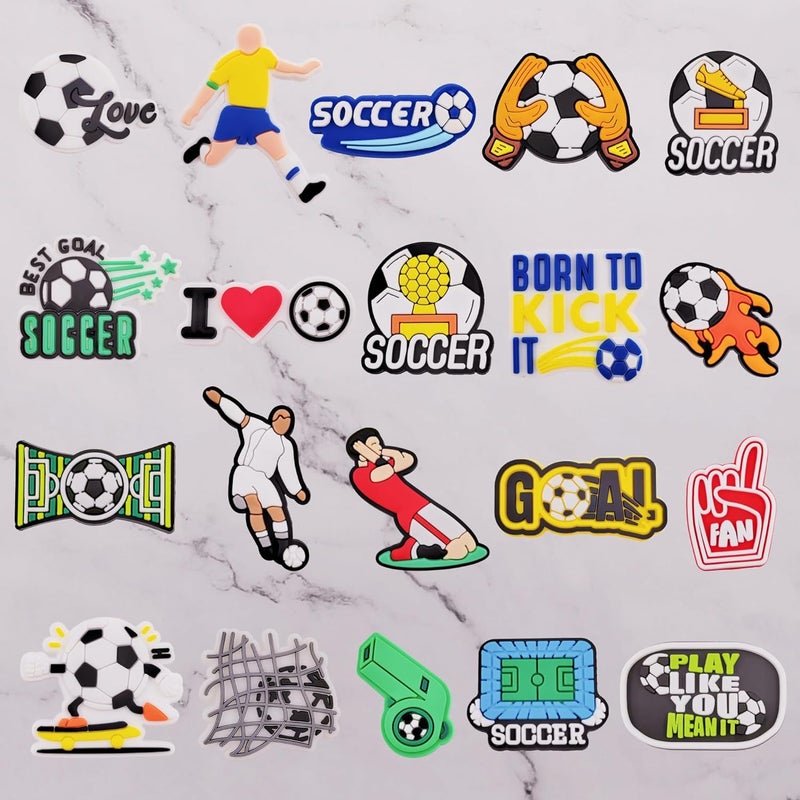 YMHOETS 25 30 Pieces Sports Shoe Charms for Boys Men Video Game Camping Fishing Clogs Shoe Decorations Charms Accessories for Kids Party Favor - Image 4